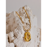 Elara Irregular Round Hollow Pendant Necklace – Modern & Chic | Huna Jewelry