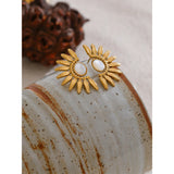 Petalia Shell Stud Earrings – Delicate Floral-Inspired Jewelry | Huna Jewelry