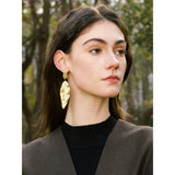 Dolores Leaf Drop Earrings – Elegant Dangle, Water Resistant Design | Huna Jewelry