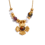 Freda Flower Pendant Necklace – Dainty Beaded Jewelry for Women | Huna Jewelry