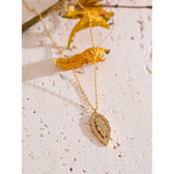 Arida Leaf Pendant Necklace – Stainless Steel Nature-Inspired Jewelry | Huna Jewelry