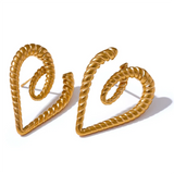 Salome Rope Heart Earrings – Waterproof, Trendy & Durable | Huna Jewelry