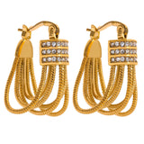 Clara CZ Geometric Hoop Earrings – 18K Gold-Plated & Stylish | Huna Jewelry