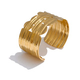 Wendy Textured Cuff Bracelet – Wide Waterproof Bangle for Women | Huna Jewelry