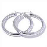 Lauren Round Hoop Earrings – Sleek & Minimalist Classic Style | Huna Jewelry
