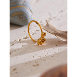 Etta Flower Cuff Ring – Delicate Thin Floral Jewelry for Women | Huna Jewelry