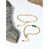 Libby Cubic Zirconia Chain Bracelet – 18K Gold, Elegant & Waterproof | Huna Jewelry