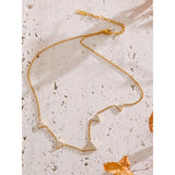 Stella Triangle Charm Necklace – Shiny Cubic Zirconia Collar Jewelry | Huna Jewelry