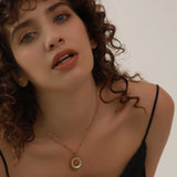 Clara Round Sunray Pendant – Trendy Link Chain Necklace  | Huna Jewelry