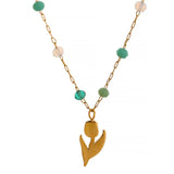 Orna Flower Pendant Necklace – Crystal Beaded Waterproof Jewelry | Huna Jewelry