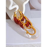 Kearney Chic Resin Chunky Hoop Earrings – Colorful U-Shaped Design | Huna Jewelry