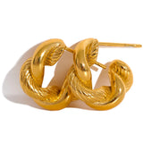 Imogene Twisted Hoop Earrings – Bold Rust-Proof Statement Jewelry | Huna Jewelry