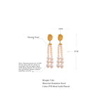 Rona Pearl Dangle Earrings – Long Drop with Natural Freshwater Pearls | Huna Jewelry