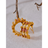 Eloise Enamel C-Shape Earrings – Trendy & Stylish Design| Huna Jewelry