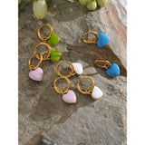 Juliana Colorful Drop Hoop Earrings – Trendy & Waterproof Jewelry | Huna Jewelry