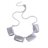 Leonie Rectangle Pendant Necklace & Earrings – Bold & Elegant Piece | Huna Jewelry