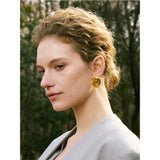 Erin Irregular Round Stud Earrings – Waterproof & Modern Minimalist | Huna Jewelry