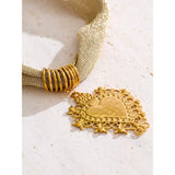 Riley Fabric Necklace with Intricate Gold Heart Pendant – Timeless Jewelry | Huna Jewelry