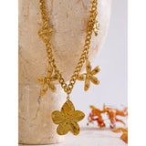 Ivy Flower Drop Charm Necklace – Elegant & Timeless Jewelry | Huna Jewelry