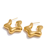 Caroline Star Hoop Earrings – Polished & Hypoallergenic Jewelry | Huna Jewelry