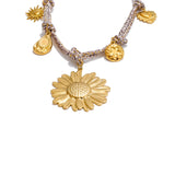 Ellie Braided Necklace – Sunflower Flower Pendant Charm Jewelry | Huna Jewelry