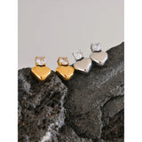 Karol Heart Stud Earrings – Cubic Zirconia, Waterproof & Hypoallergenic | Huna Jewelry