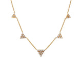 Stella Triangle Charm Necklace – Shiny Cubic Zirconia Collar Jewelry | Huna Jewelry