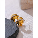 Keira Curve Gold Huggie Earrings – Trendy & Chic Jewelry | Huna Jewelry