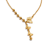 Lenore 18K Gold Butterfly Beaded Necklace – Delicate & Stylish | Huna Jewelry