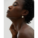 Gillian Pearl Hoop Earrings – Classic & Timeless Jewelry Style | Huna Jewelry