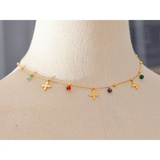Annamaria Natural Stone Flower Necklace – Trendy Waterproof Jewelry | Huna Jewelry