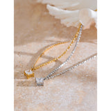 Eloise Cubic Zirconia Beaded Necklace – Waterproof & Sparkling Design | Huna Jewelry