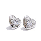 Chiara Heart Stud Earrings – Waterproof & Trendy Jewelry | Huna Jewelry