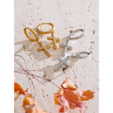 Blake Cross Drop Earrings – Delicate, Chic & Stylish Dangle | Huna Jewelry