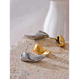 Mila Irregular Stud Earrings – Minimalist & Rust-Proof Smooth Design | Huna Jewelry