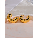 Annalise 30mm C-Shape Heart Earrings – Waterproof, Modern & Chic | Huna Jewelry