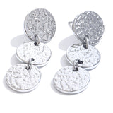Delaney Round Textured Dangle Earrings – Elegant & Trendy Jewelry | Huna Jewelry