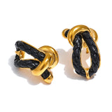 Jodie Knot Stud Earrings – Water Resistant & Stylish Jewelry | Huna Jewelry