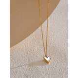 Lark Gold Heart Pendant Necklace – Natural Shell, Elegant & Chic | Huna Jewelry