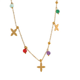Annamaria Natural Stone Flower Necklace – Trendy Waterproof Jewelry | Huna Jewelry