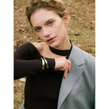 Xandra Geometric Cuff Bracelet – Open Minimalist Fashion Bangle | Huna Jewelry