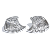 Deborah Wave Stud Earrings – Trendy Waterproof Minimalist Design | Huna Jewelry