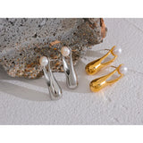 Morwenna Natural Pearl Earrings – Modern & Classic Hypoallergenic Jewelry | Huna Jewelry