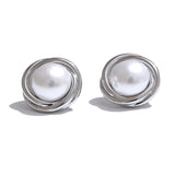 Rowena Pearl Stud Earrings – Classic & Hypoallergenic Jewelry | Huna Jewelry