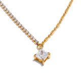Eloise Cubic Zirconia Beaded Necklace – Waterproof & Sparkling Design | Huna Jewelry