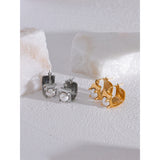 Devin Pearl Square Hoop Earrings – Hypoallergenic & Stylish Design | Huna Jewelry