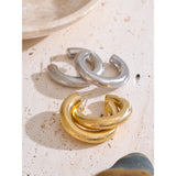 Ivanka C-Shape Hoop Earrings – Modern & Hypoallergenic Jewelry | Huna Jewelry