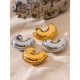 Trendy Cubic Zirconia Earrings – 18K Gold-Plated Elegant Jewelry | Huna Jewelry