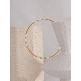 Winona Pearl Bead Cuff Bracelet – Dainty & Waterproof Jewelry | Huna Jewelry