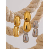 Autumn Rectangle Drop Earrings – Modern & Elegant, Water-Resistant | Huna Jewelry